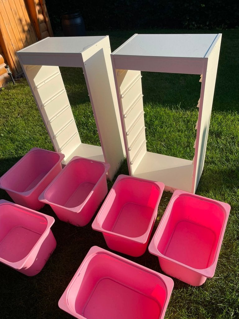 Te koop: gebruikte Ikea Trofast kasten (incl. 6 roze bakken), Ophalen, Gebruikt