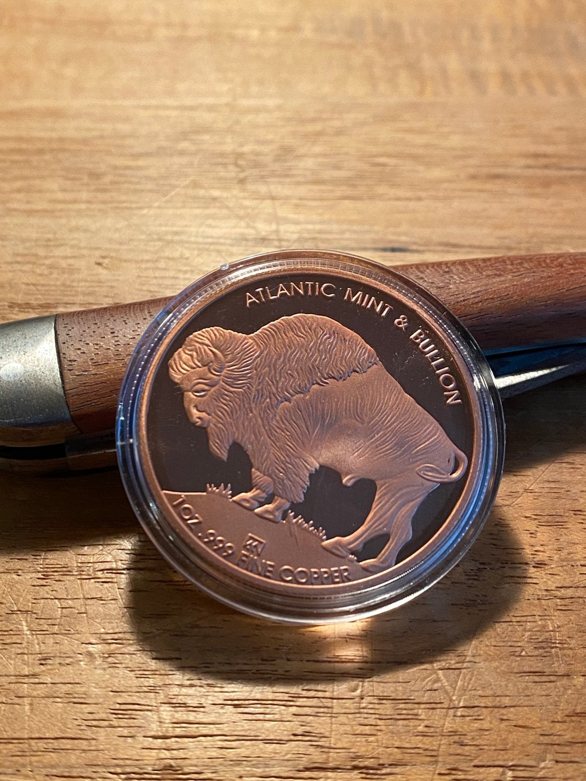 1 troy ounce 999 koper buffalo bullion munt, Ophalen of Verzenden, Koper