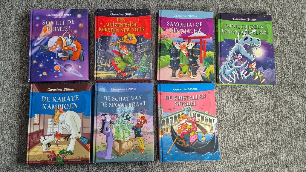 Geronimo Stilton Boeken - deel 50, 52, 53, 54, 56, 57, 58, Ophalen of Verzenden, Gelezen, Geronimo Stilton, Fictie