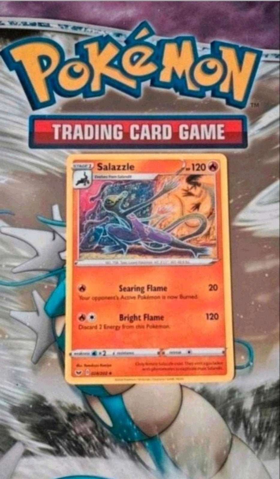 Salazzle 028/202 Sword&Shield base set pokemon kaart nm-mint, Ophalen of Verzenden, Zo goed als nieuw, Losse kaart