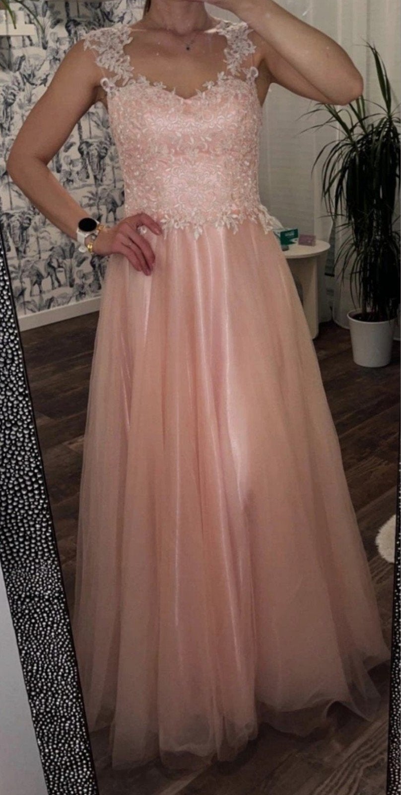 Nieuwe Roze Galajurk met Kant - Maat M, Maat 38/40 (M), Galajurk, Nieuw, Pretty Women