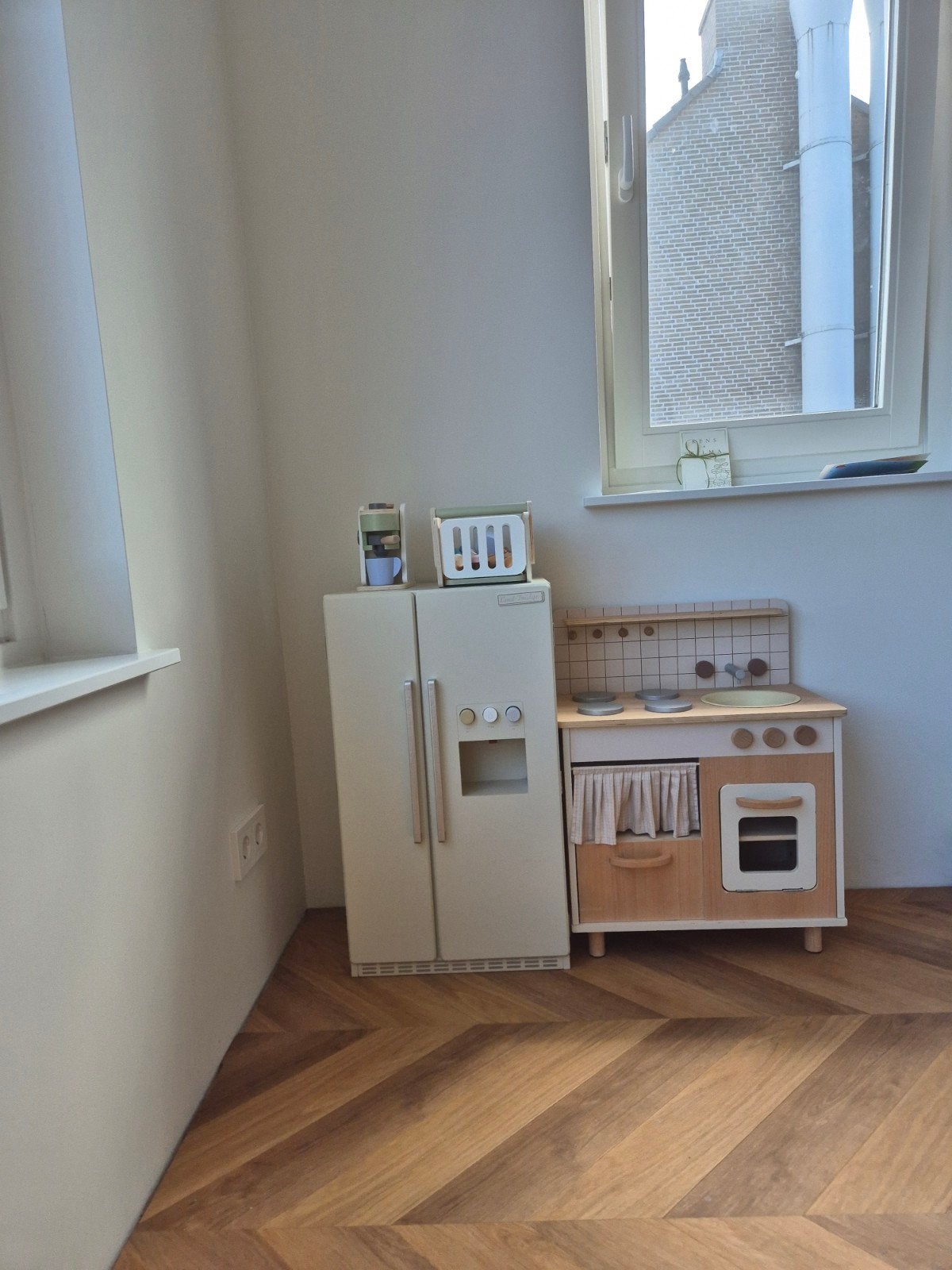 Houten koelkast, Ophalen, Gebruikt, Hout, Speelkeuken
