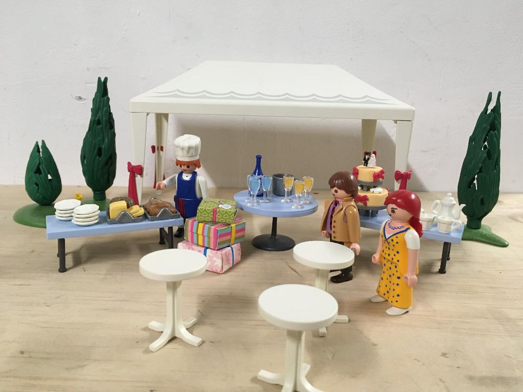 Playmobil 4308 huwelijk partytent met gasten poppetjes, Verzenden
