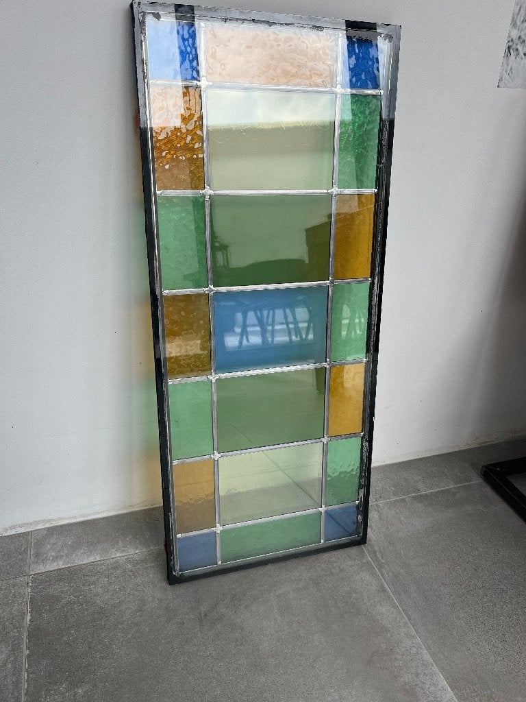 Glas in lood, dubbel glas, Doe-het-zelf en Verbouw, Glas en Ramen, Ophalen, Gevelraam of Ruit, Gebruikt, Minder dan 80 cm