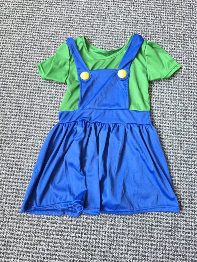 Luigi jurkje verkleedkostuum voor kinderen, Ophalen of Verzenden, Zo goed als nieuw, 122 t/m 128, Meisje