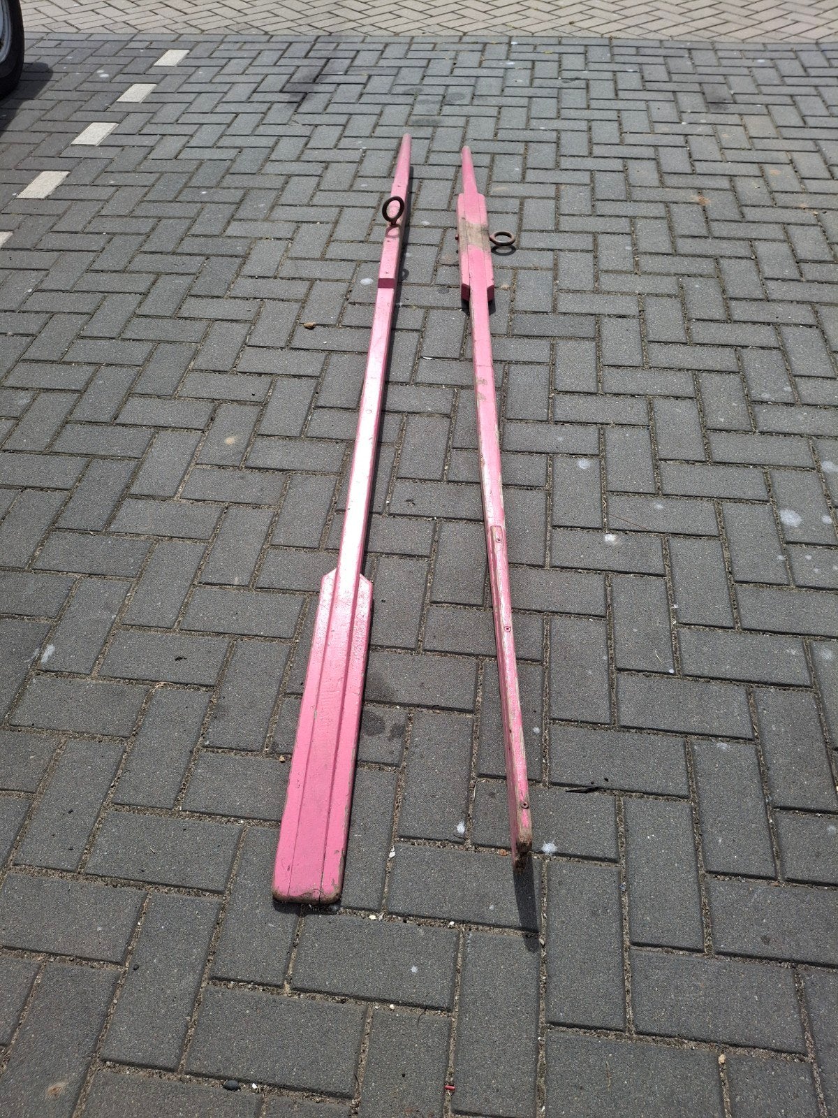 Roeispanen 334 cm lang - Roeien of decoratie, Ophalen, Gebruikt
