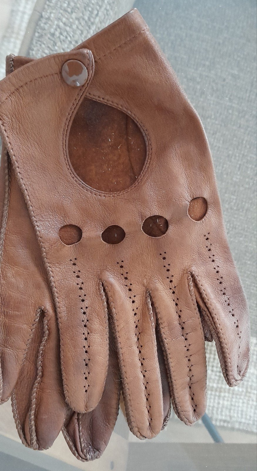 Vintage Leren Dameshandschoenen - Maat Large, Ophalen of Verzenden, Gedragen