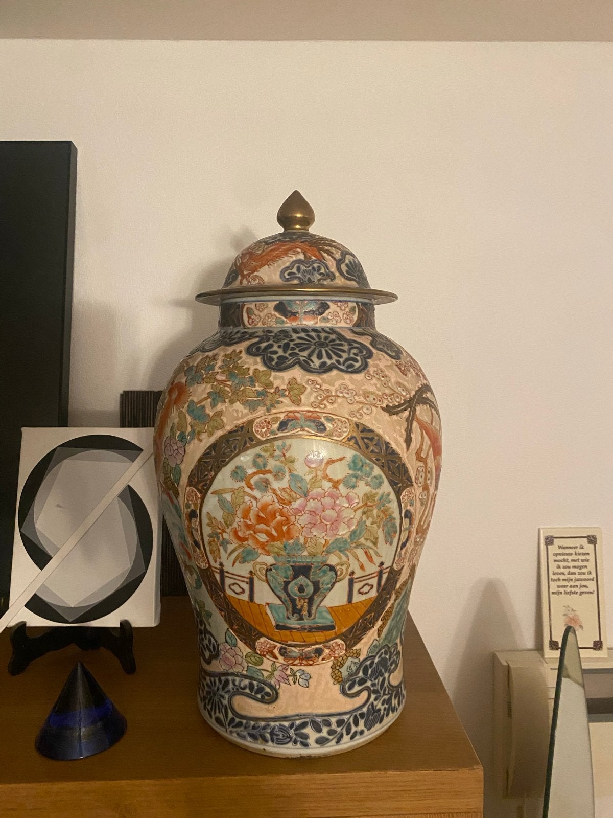 2 antieke Japanse dekselvazen, handgeschilderd, Antiek en Kunst, Antiek | Vazen, Ophalen