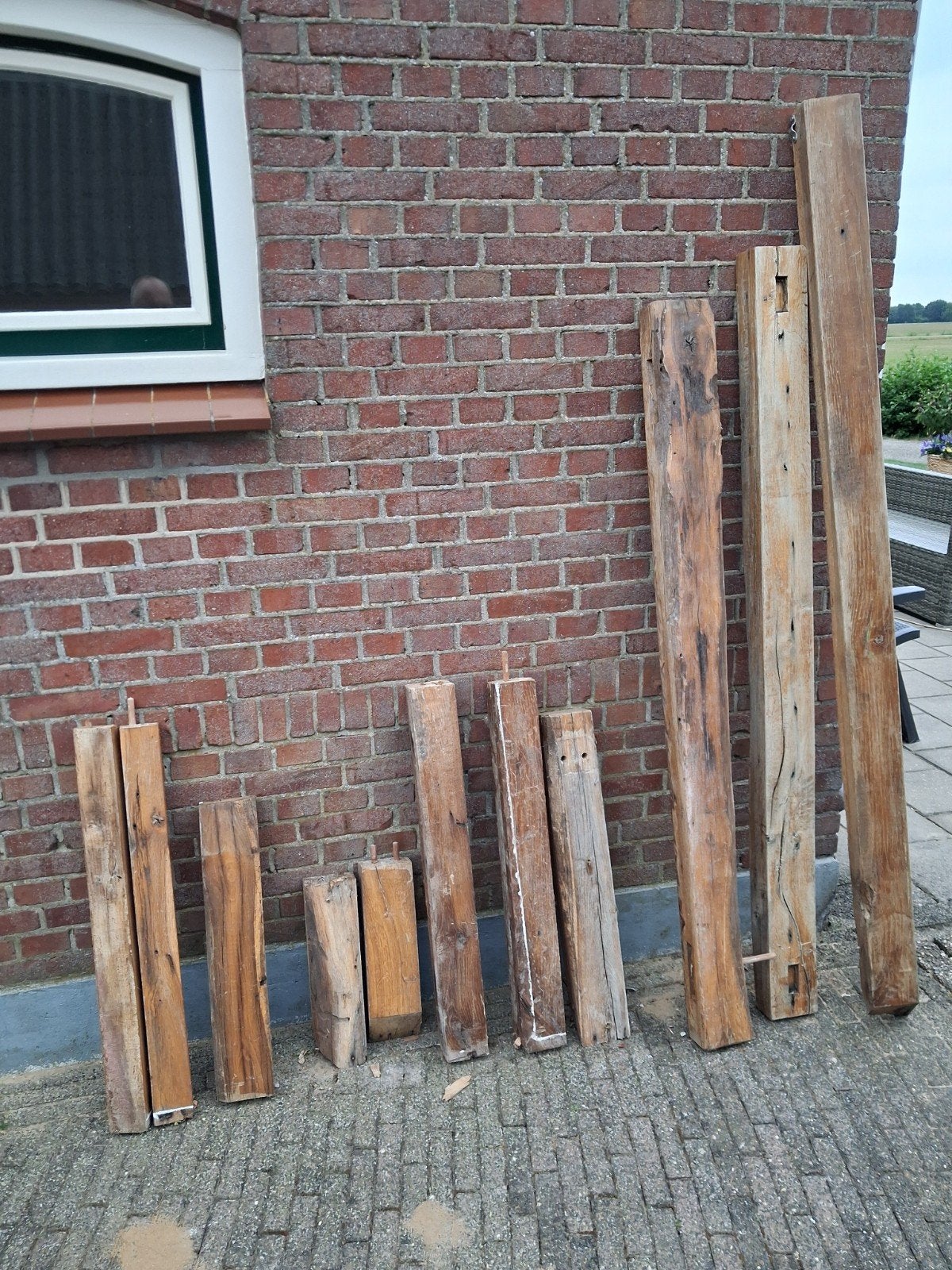 Diverse gebruikte eiken balken - Verschillende afmetingen, Ophalen, Gebruikt, Eiken, 50 mm of meer