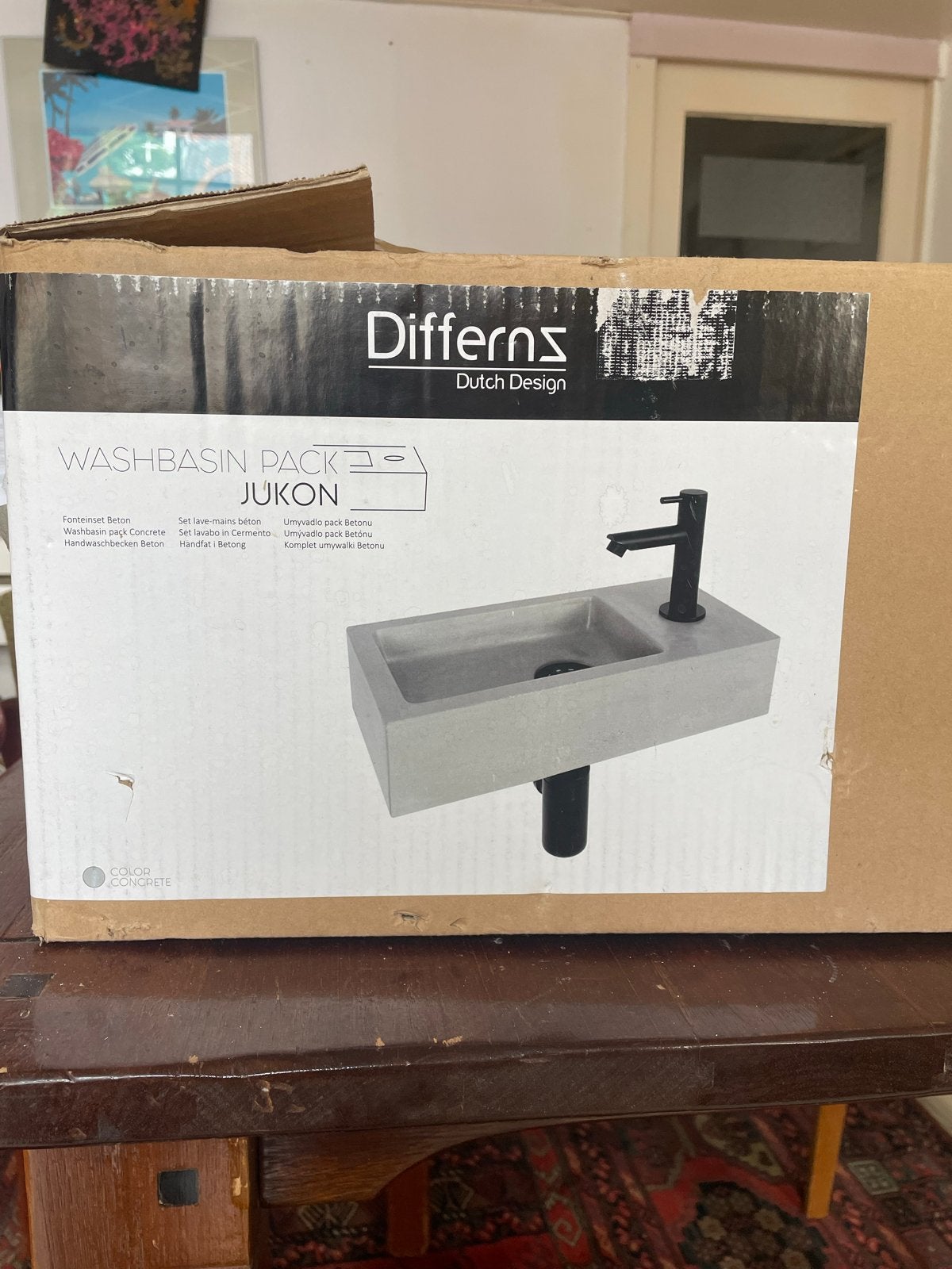 Differns JUKON Wastafelset Beton met Kraan, Ophalen of Verzenden, Nieuw, Steen, Wastafel