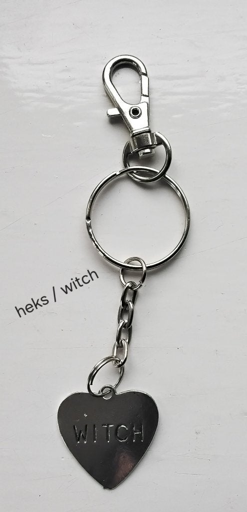 Sleutelhanger witch, heks, hart, halloween, Ophalen of Verzenden, Nieuw, Overige typen