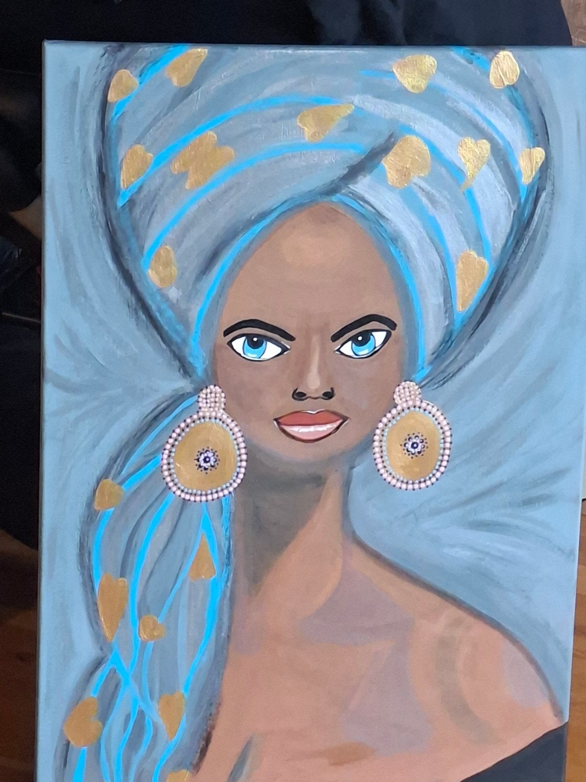 schilderij acryl.groot, Ophalen, Kunststof, Gesigneerd, Figuren