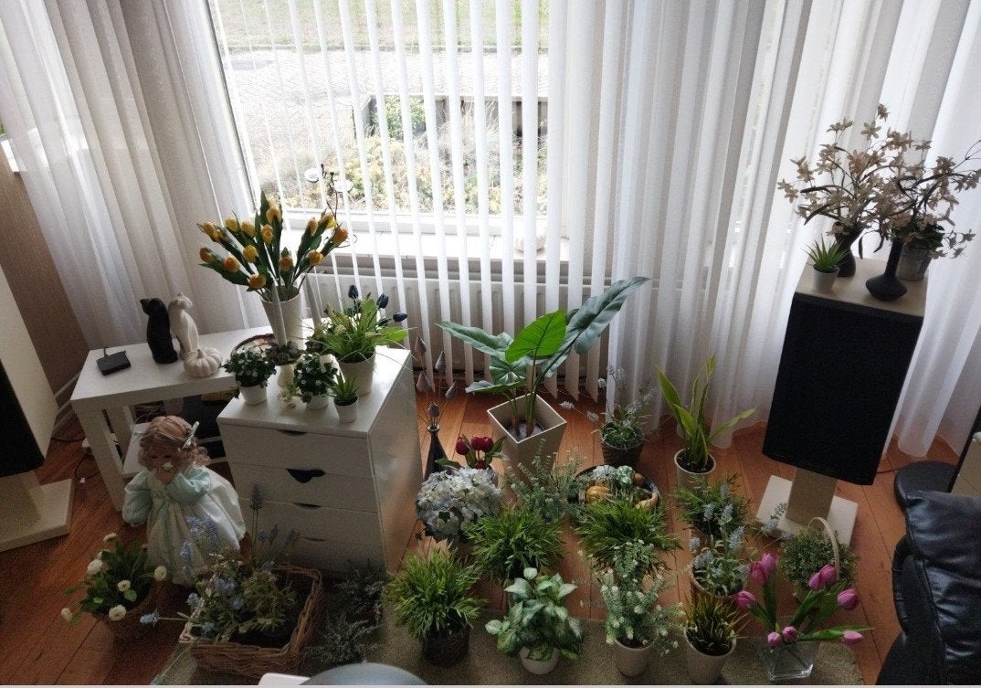 Mooie varens en grote groene kunst kamerplanten in pot, Ophalen, 100 tot 150 cm, Overige soorten, Halfschaduw