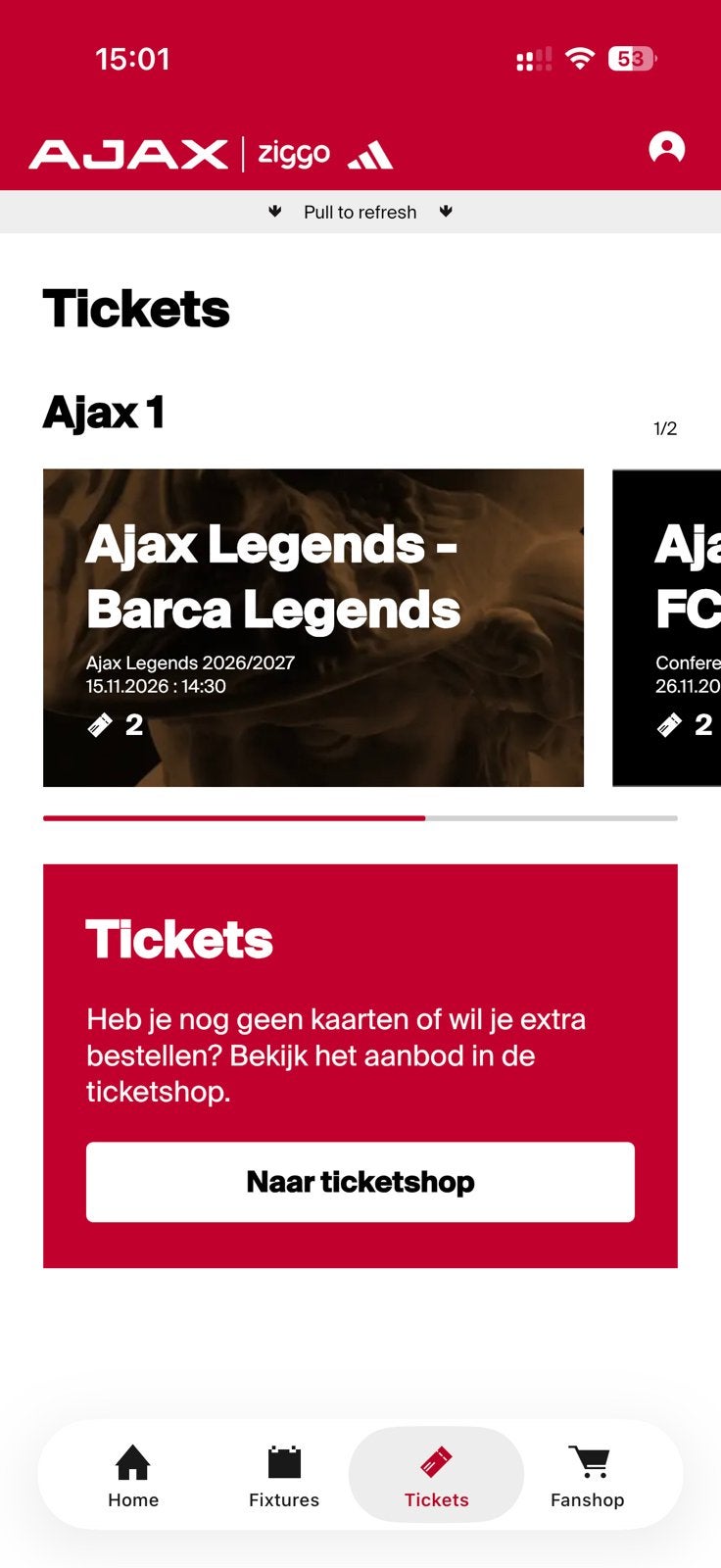 2 kaarten Ajax Legends - Barca Legends | F-Side, Losse kaart, Twee personen, November