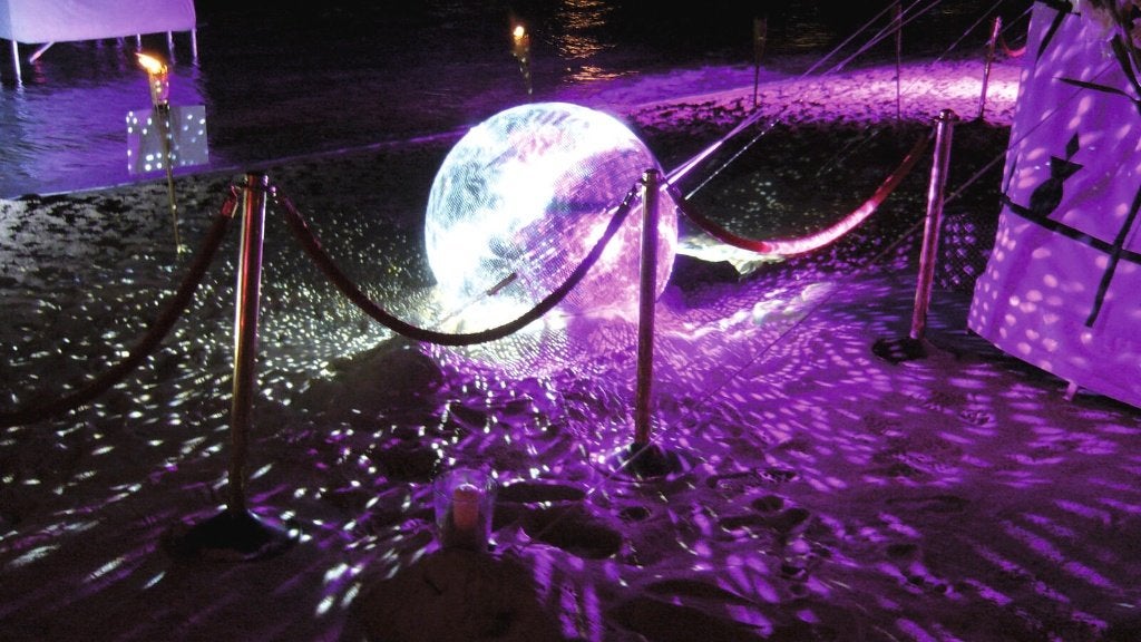EUROLITE Mirror Ball 150cm Spiegelbol zilver, Geluidgestuurd, ., Discobol, Nieuw