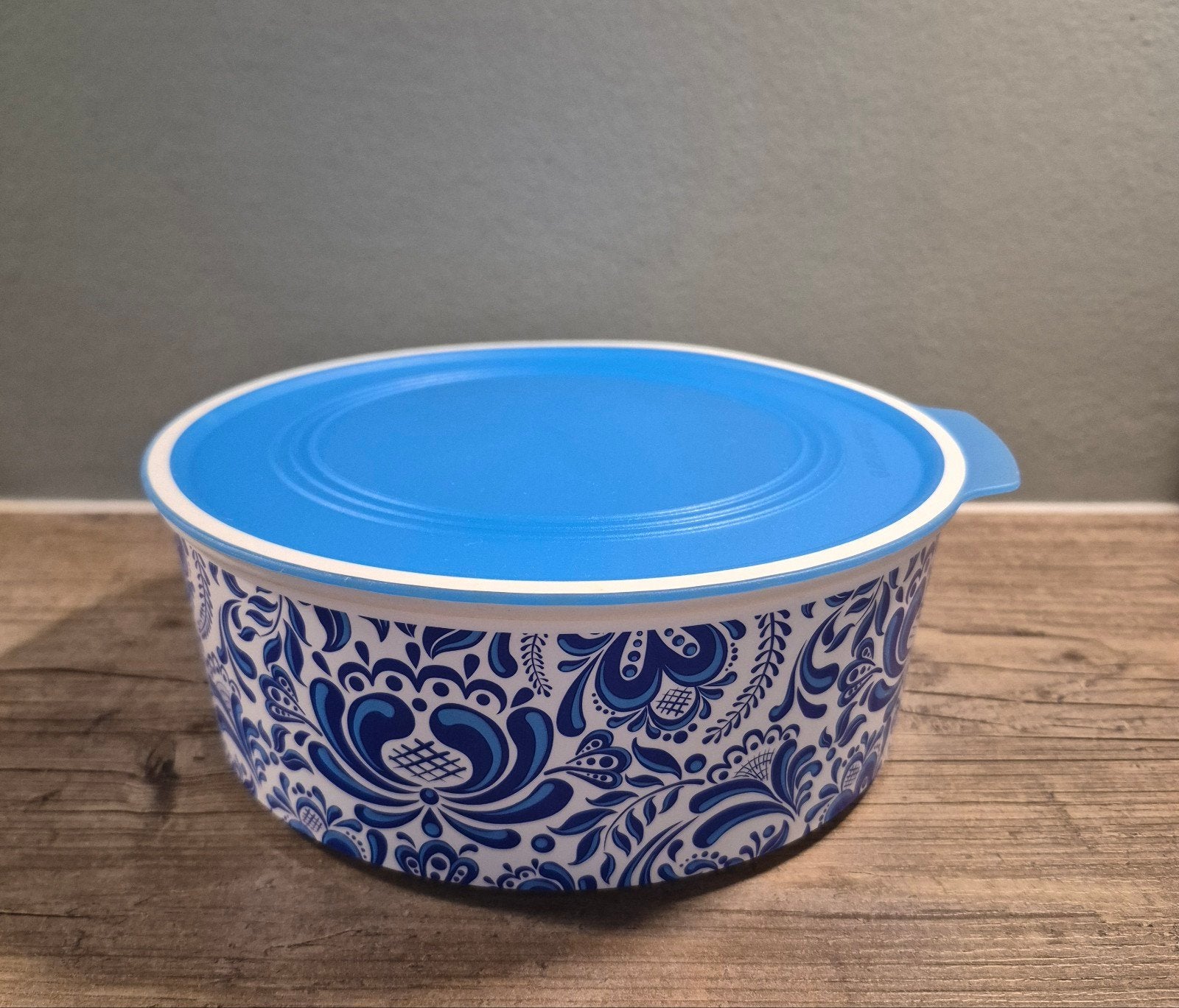 Tupperware blokbus rond / koektrommel, Ophalen of Verzenden, Nieuw, Blauw, Bus of Trommel
