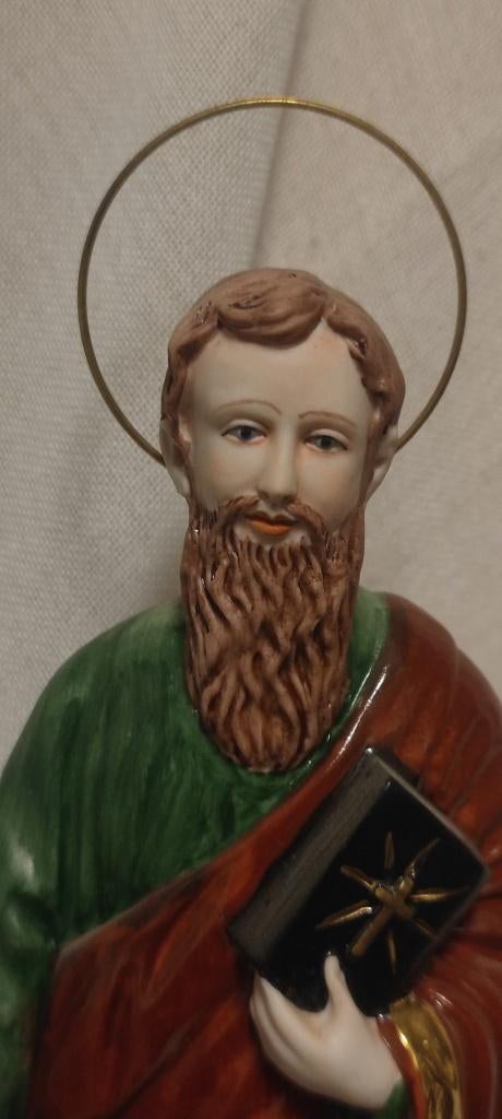 425 Beeld van de H. Apostel Paulus * porselein, Verzamelen, Verzenden, Zo goed als nieuw, Beeld(je), Christendom | Katholiek