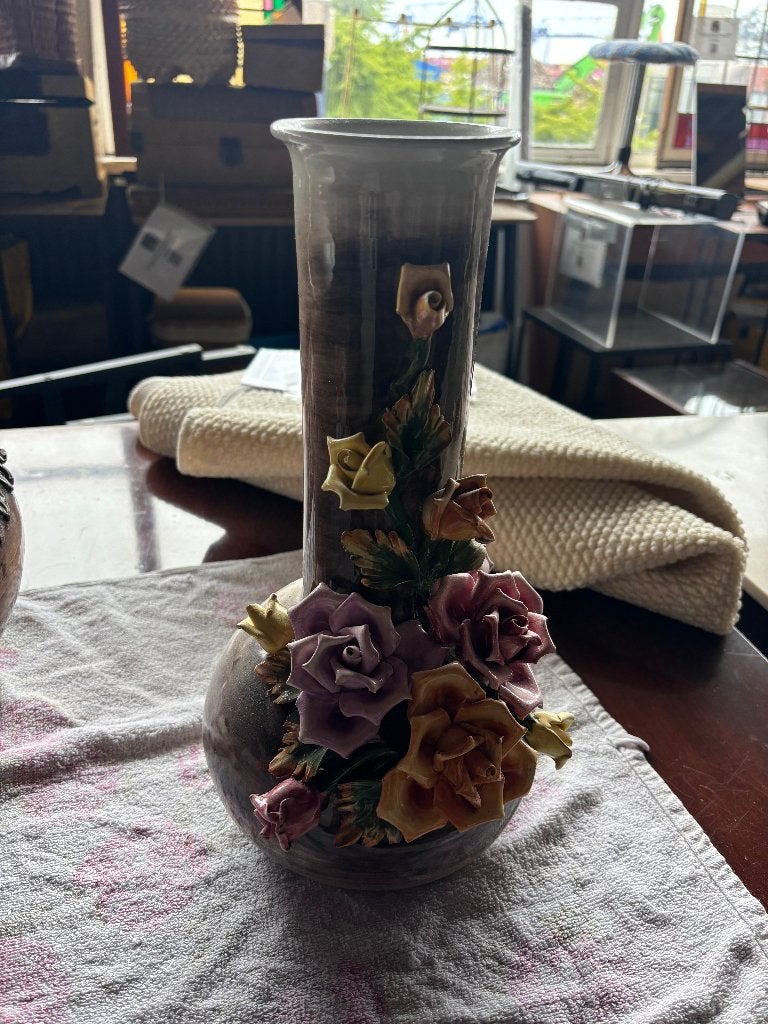 Majolica Bloempot en Vaas Set RWS Keramiek Antiek, Ophalen
