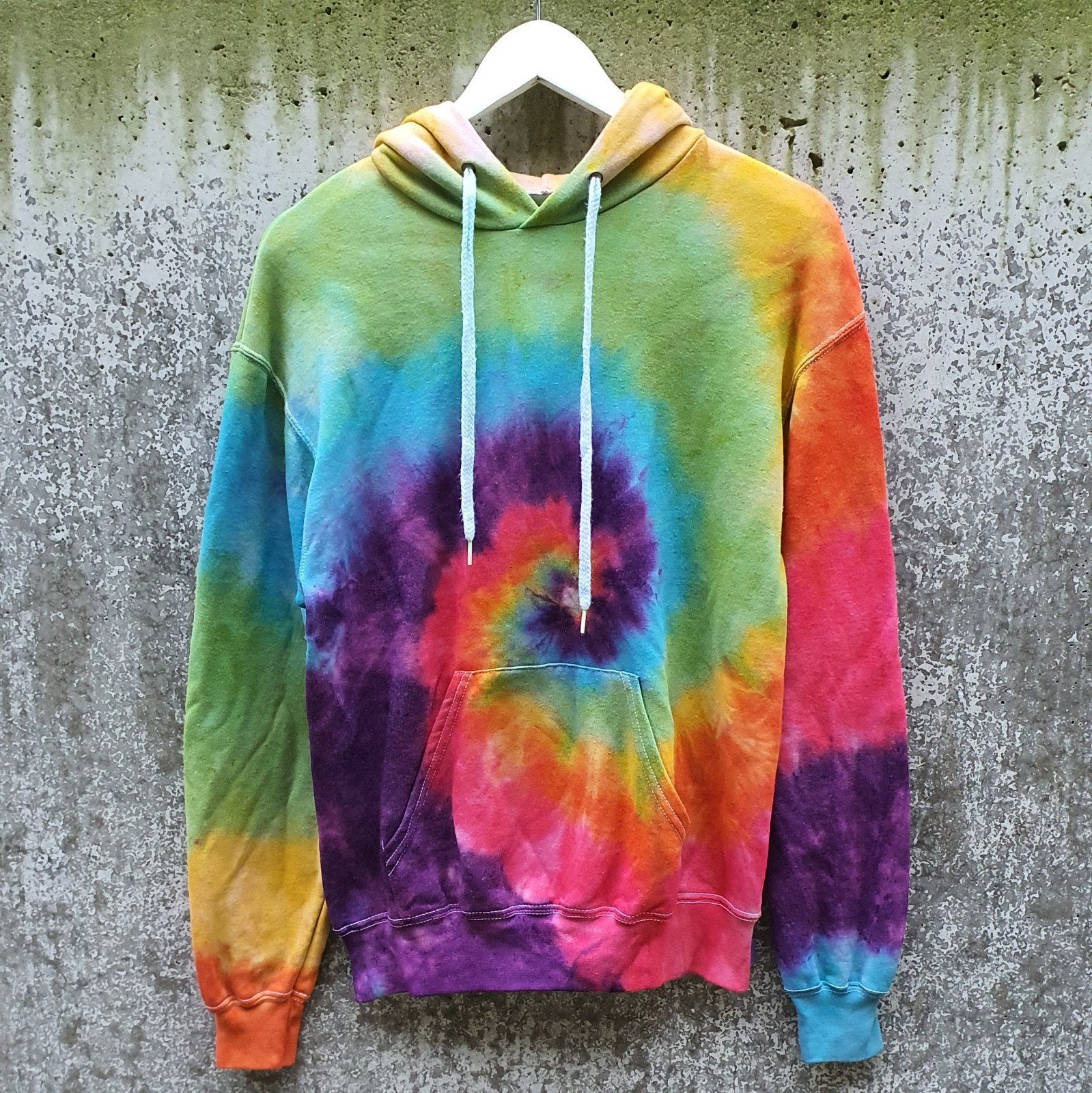 Regenboog spiral tie dye hippie unisex hoodie maat M, Overige kleuren, Nieuw, Ophalen of Verzenden, Spiral Creaties