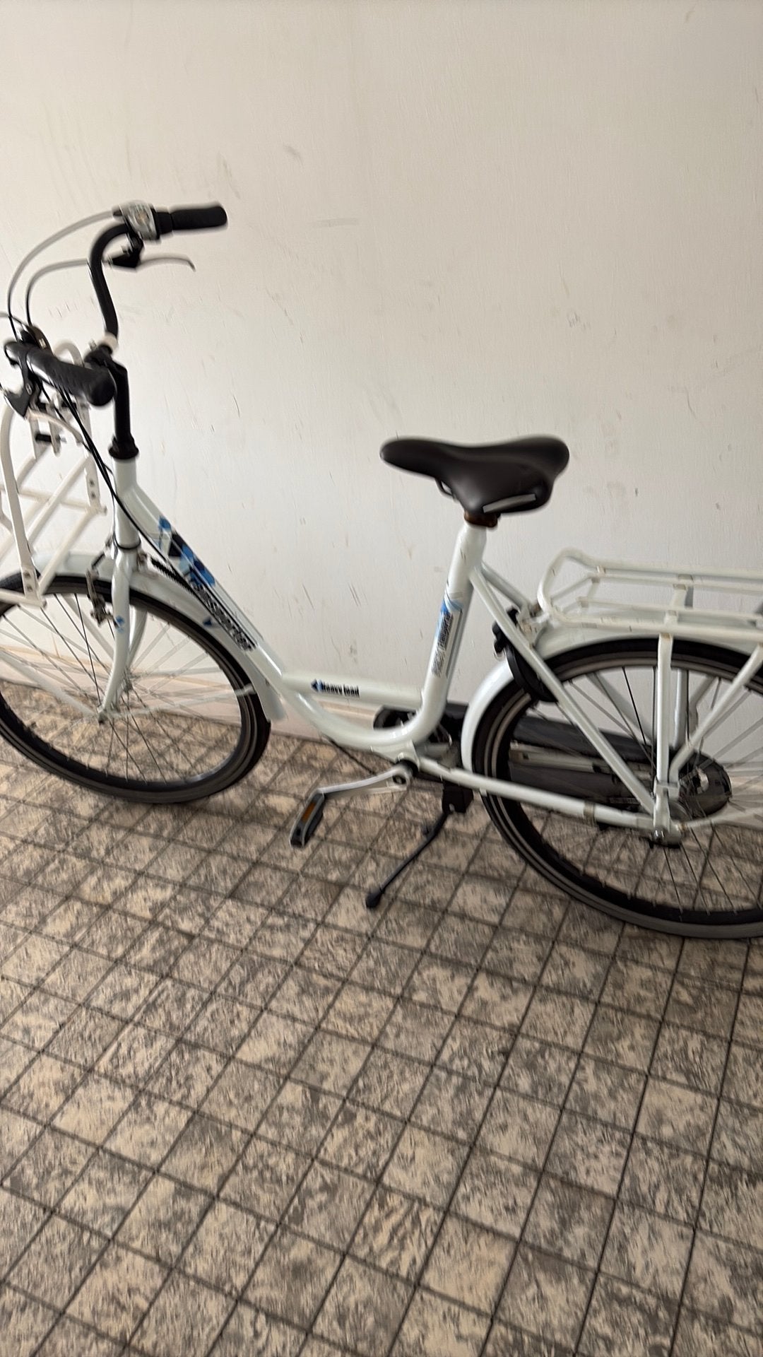 Witte Transportfiets met Voordrager - Gebruikt, Overige merken, Terugtraprem, Gebruikt, Versnellingen