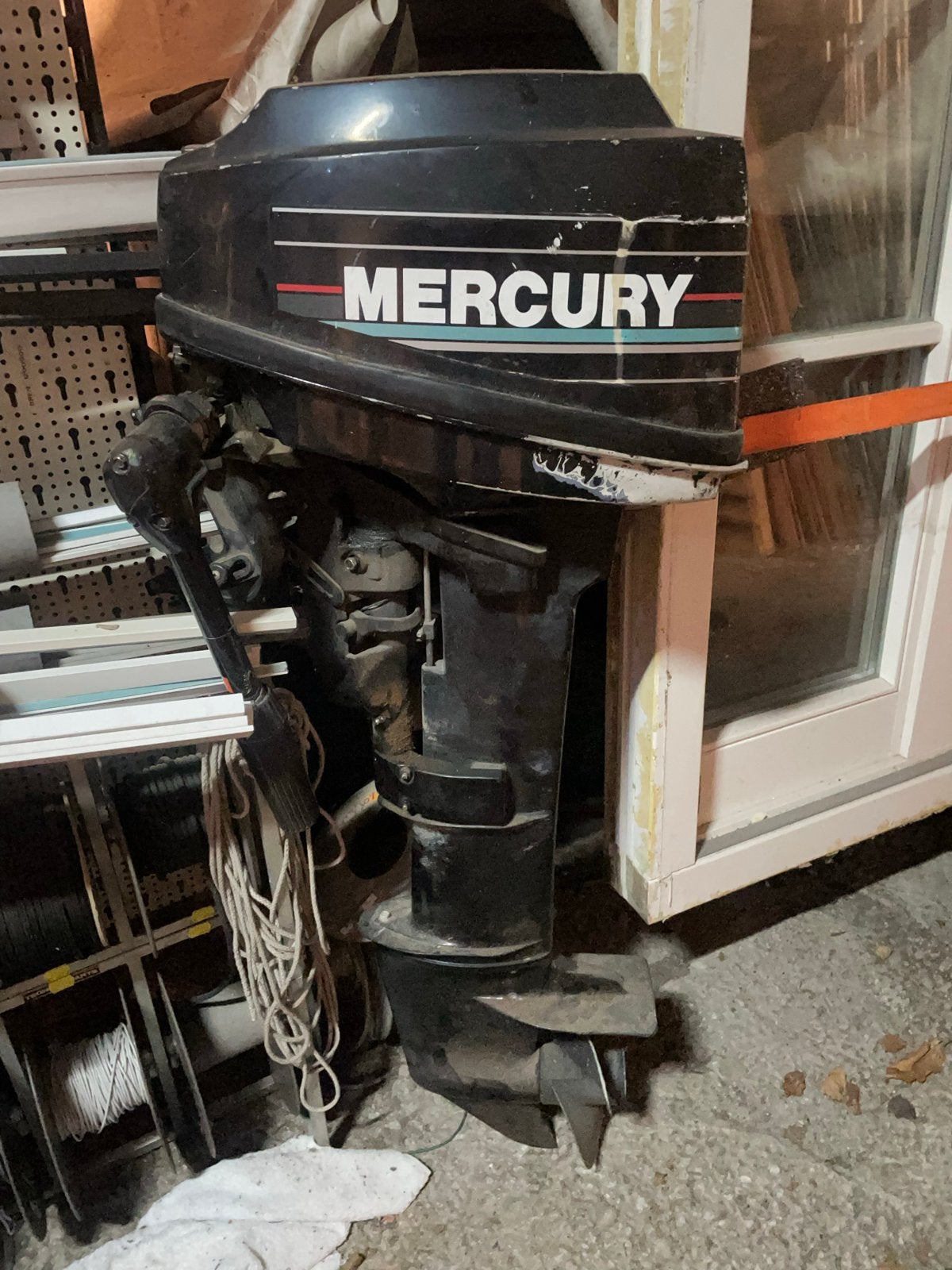 Mercury 6pk buitenboordmotor - defecte gashendel, Ophalen, Gebruikt