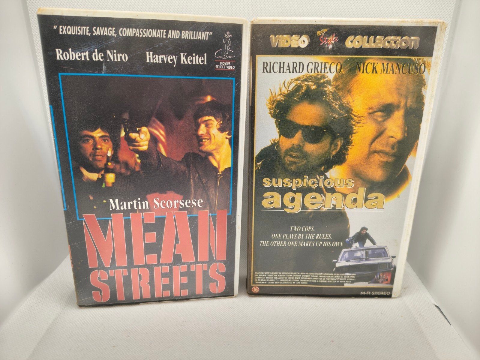 Mean streets en suspicious agenda VHS, Alle leeftijden, Ophalen of Verzenden, Zo goed als nieuw, Actie en Avontuur