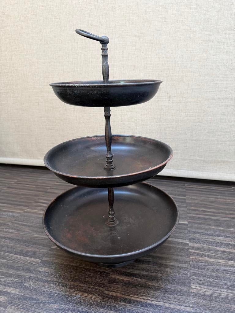 Metalen Etagère 3 Lagen - Industrieel Design, Ophalen of Verzenden, Gebruikt