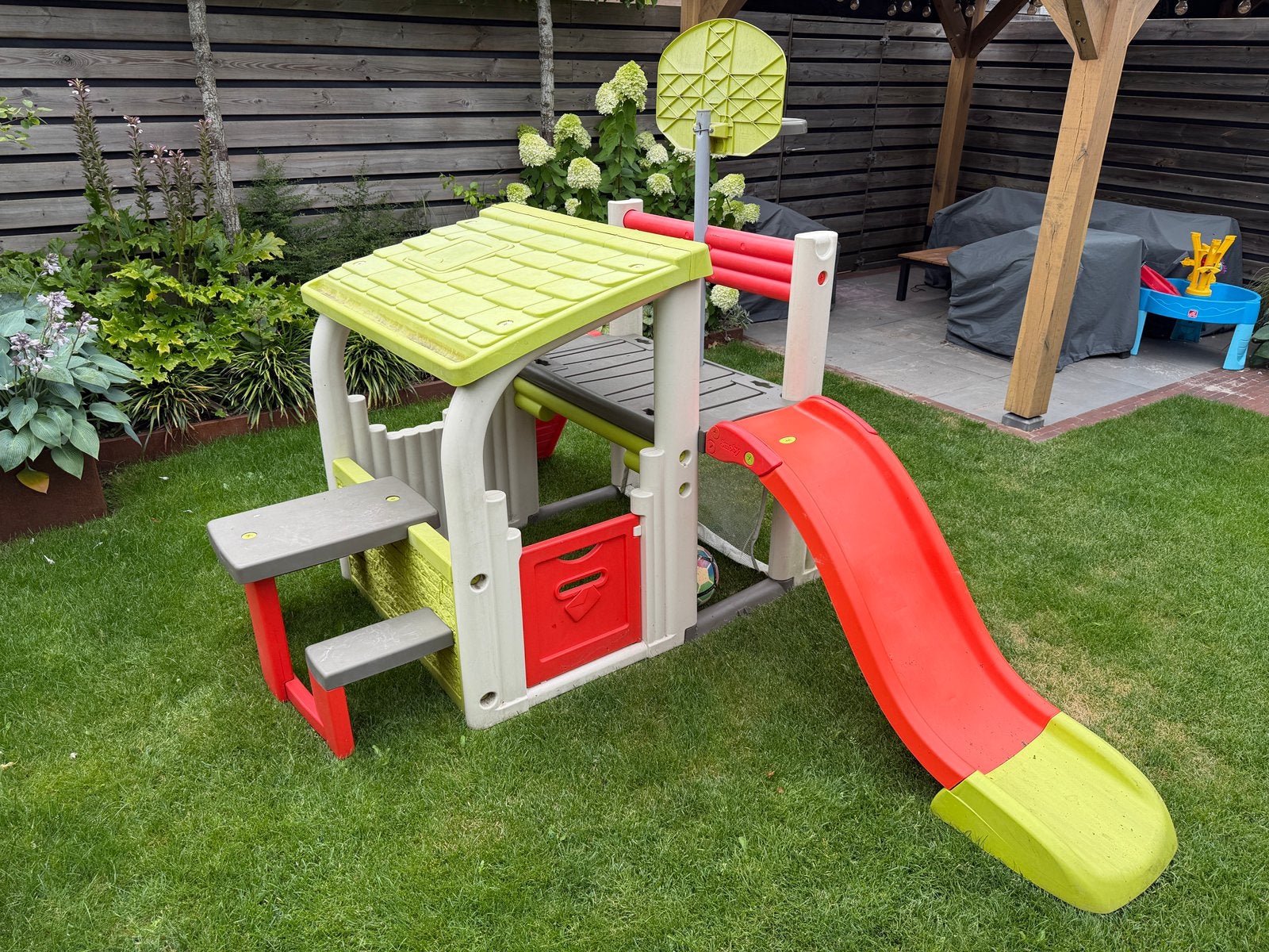 Smoby Fun Center speelhuisje met glijbaan, Ophalen, Gebruikt, Kunststof
