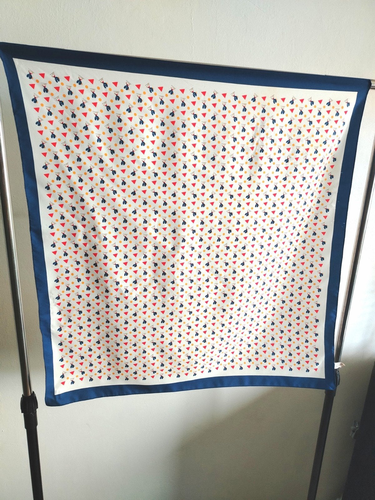 Vintage sjaal met matrozenprint - 100% polyester, Ophalen of Verzenden, Zo goed als nieuw, Maat 46/48 (XL) of groter, Sjaal