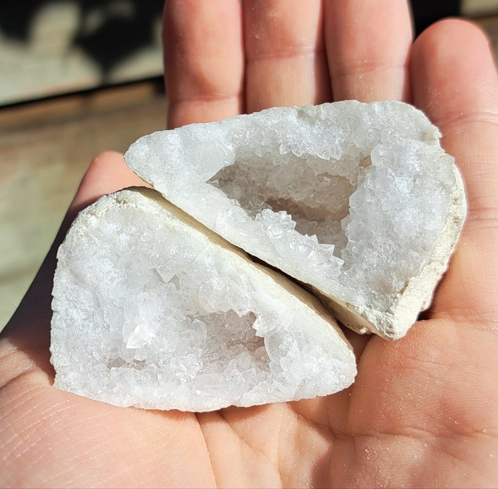 Geode Bergkristal set edelstenen verzameling edelsteen, Verzamelen, Ophalen of Verzenden