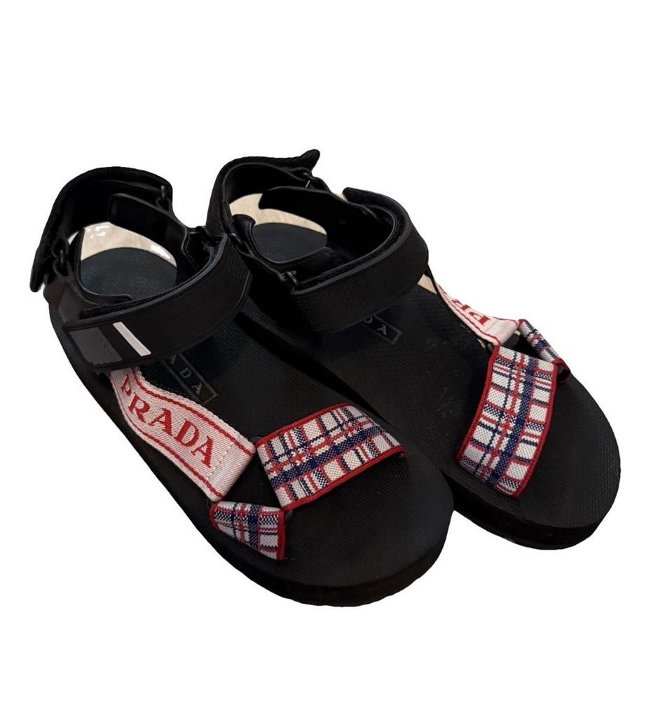 Prada Sandals, Ophalen, Zwart, Sandalen of Muiltjes, Zo goed als nieuw