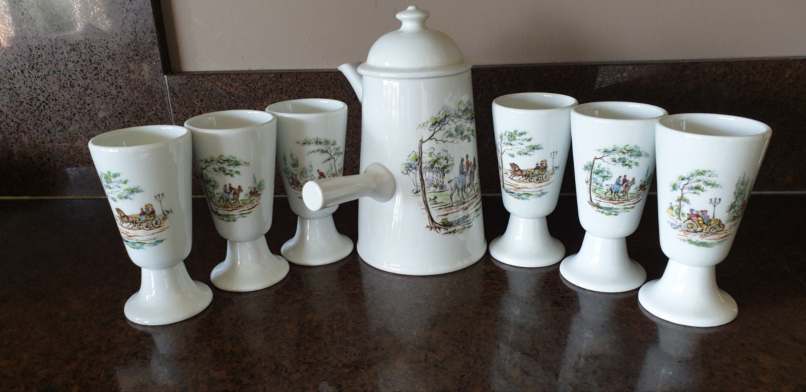 7-delig brocante servies, Ophalen of Verzenden