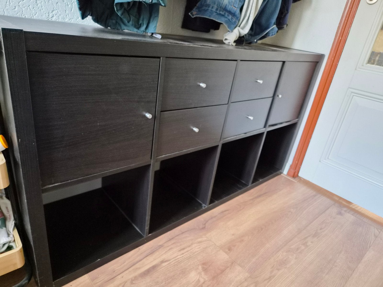 Donkerbruin IKEA Kallax kast, Ophalen, Gebruikt, Minder dan 100 cm, 25 tot 50 cm
