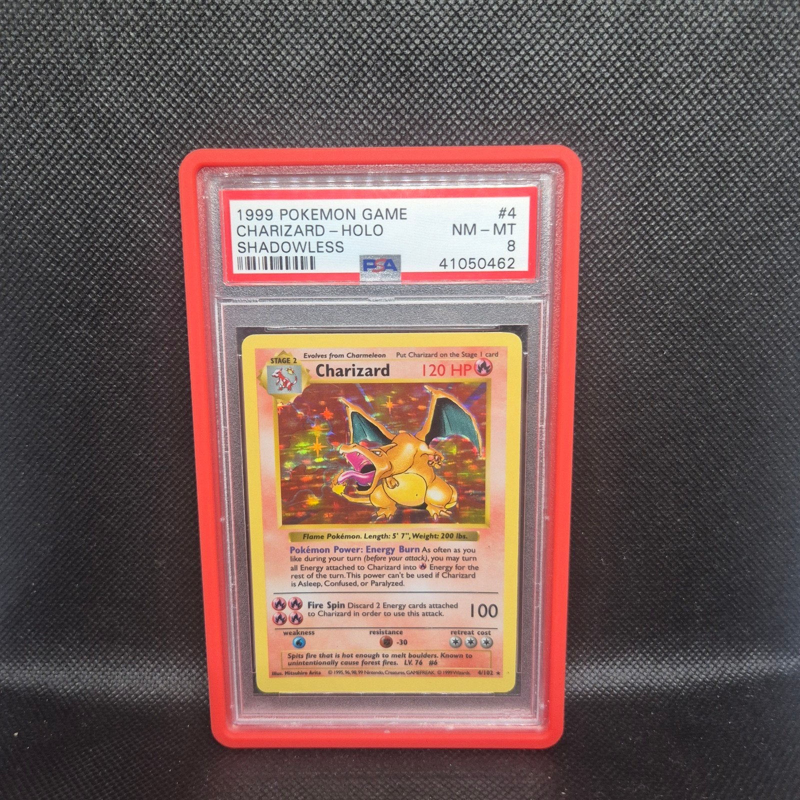 Charizard Holo Shadowless Base Set PSA 8, Ophalen of Verzenden