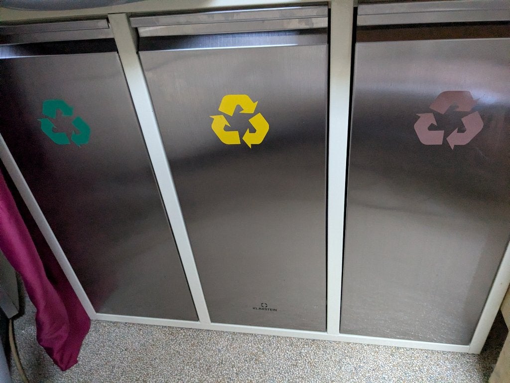 Klarstein Prullenbak 3-Vaks RVS - Afvalscheiding, 40 liter of meer, Ophalen, Gebruikt, Rvs