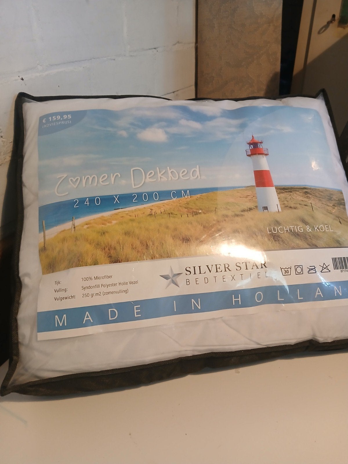 zomerdekbed 240x200, Ophalen of Verzenden, Tweepersoons, Wit, Deken of Dekbed