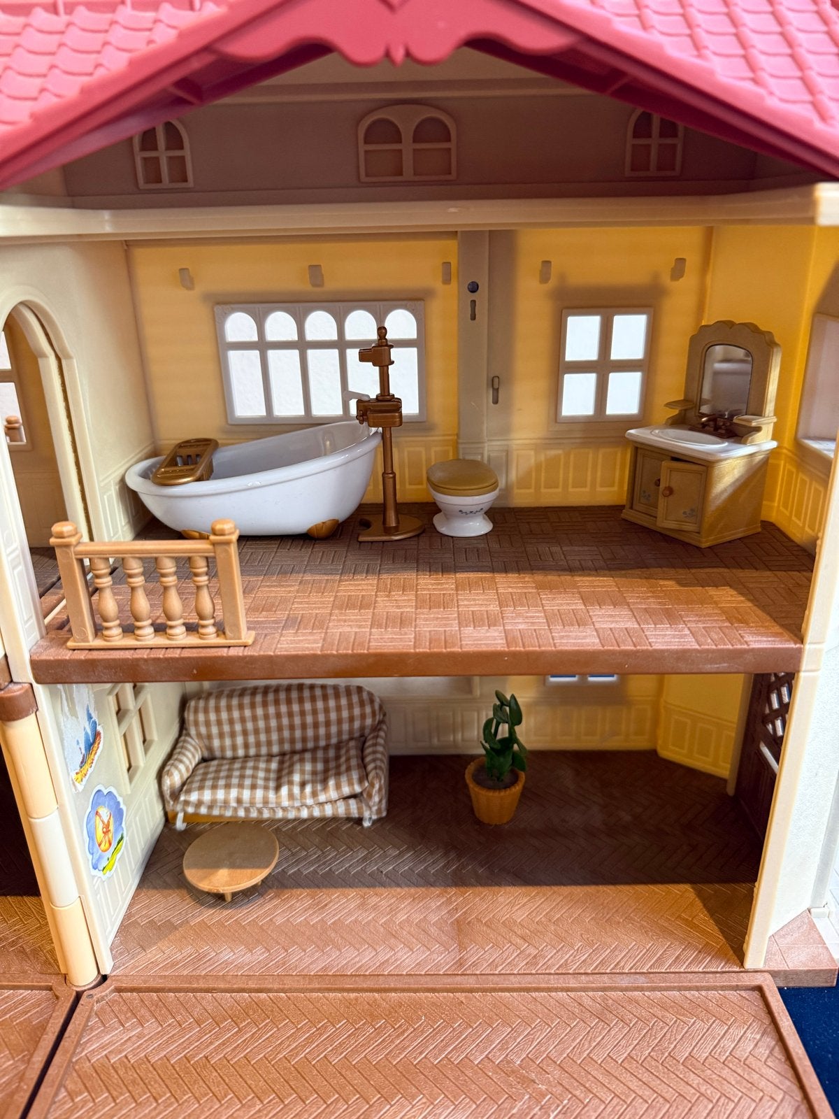 Sylvanian Families Groot Huis met Meubels en Familie, Ophalen, Gebruikt, Poppenhuis