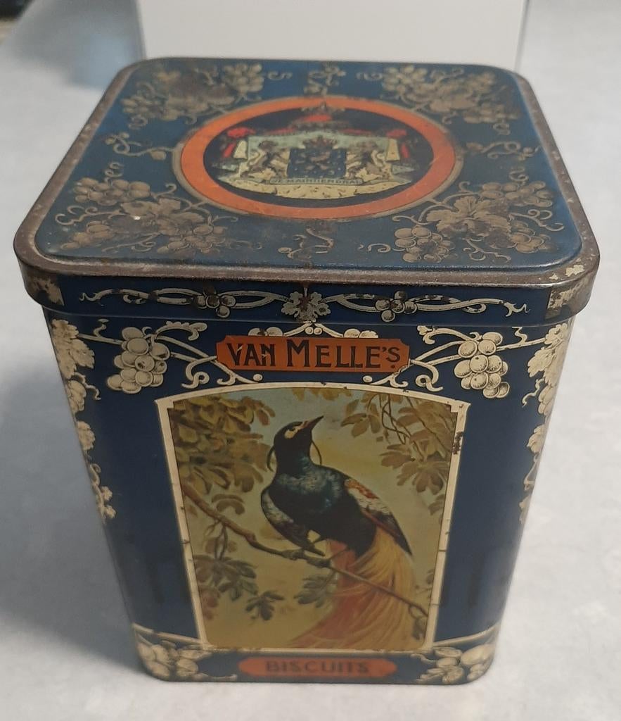 Antiek Van Melle biscuitblik, Verzamelen, Ophalen of Verzenden, Gebruikt, Overige