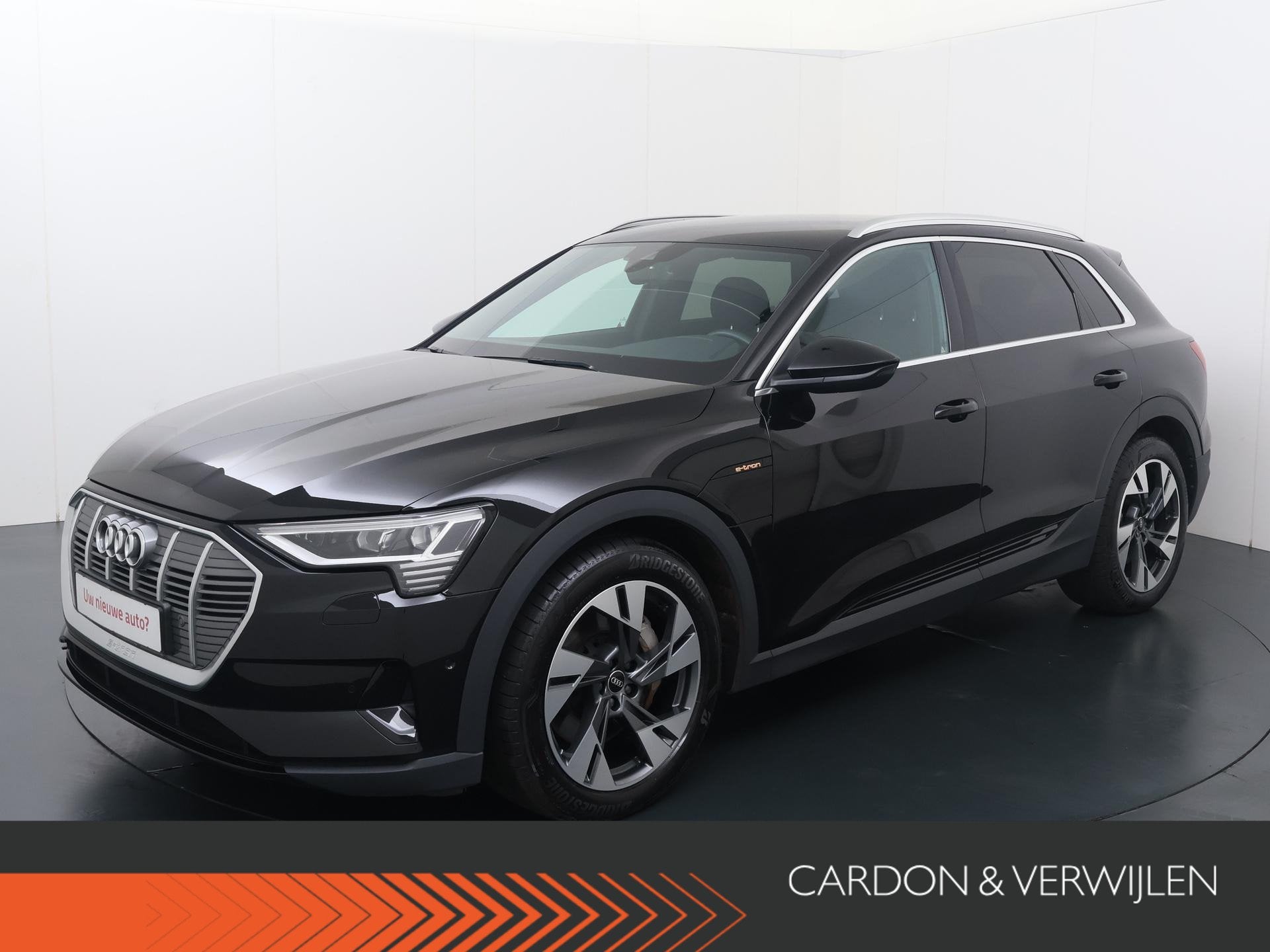 Audi e-tron 55 quattro edition 95 kWh | 408 PK | SoH 100% |, Auto's, Stof, Zwart, 95 kWh, Zwart