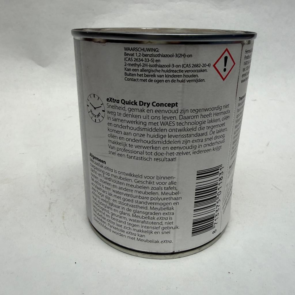 Hermadix Meubellak Extra Blanke Lak Verf Zijdeglans 750ml, Doe-het-zelf en Verbouw, Overige kleuren, Nieuw, Hermadix, Hermadix