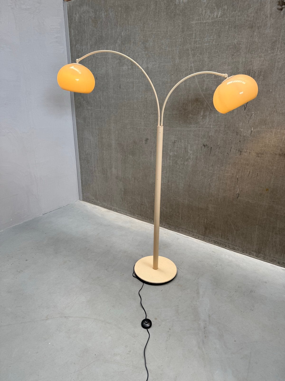 Vintage Dijkstra Dubbele Boog Mushroom Vloerlamp Jaren '70, Gebruikt, X, Metaal, 150 tot 200 cm