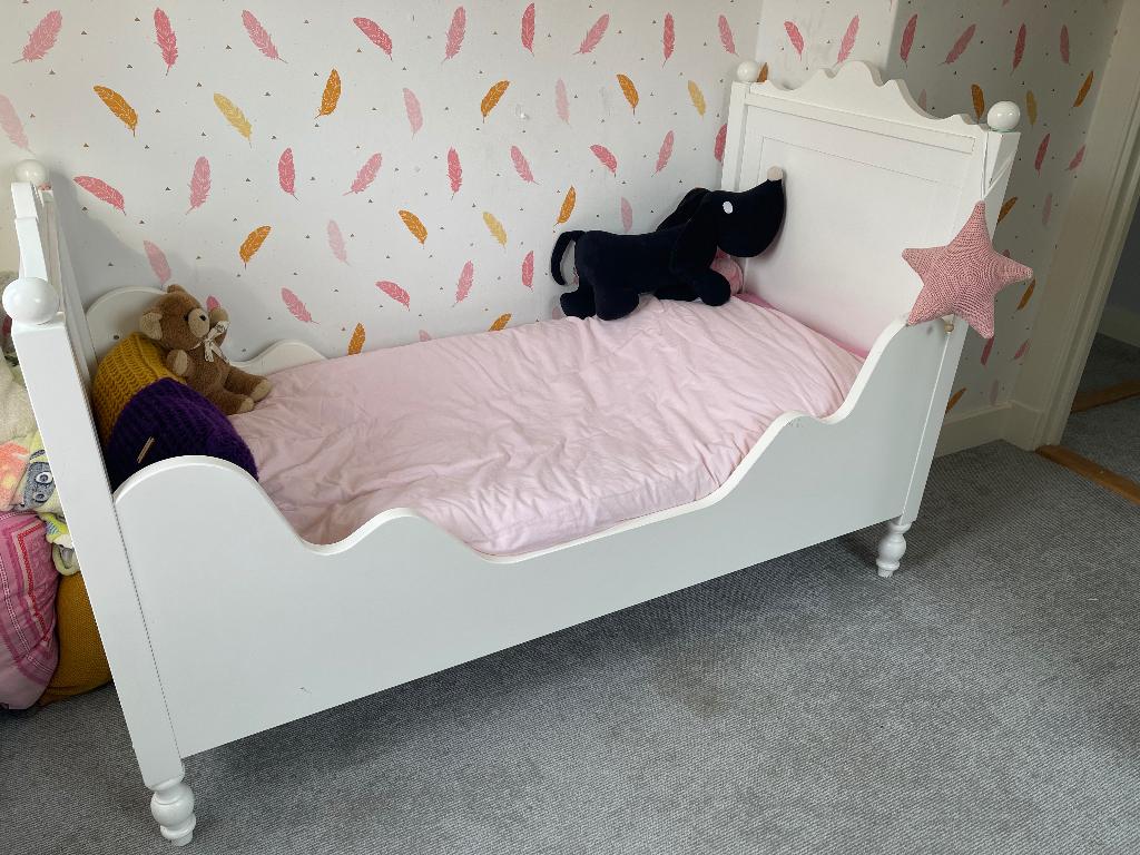 Prinsessenbed te koop, Kinderen en Baby's, Kinderkamer | Bedden, Ophalen, Gebruikt, 70 tot 85 cm, 140 tot 160 cm