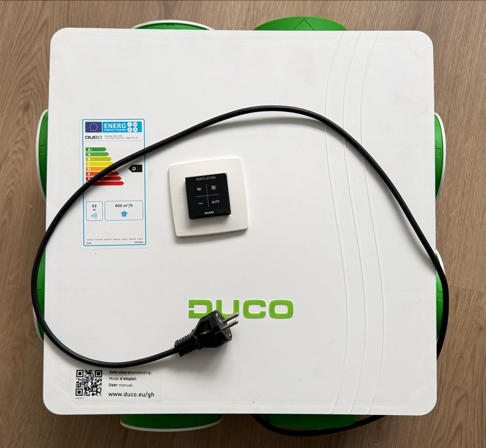 Duco Ventilatie-unit met rf bediening en twee vochtsensoren, Ophalen of Verzenden, Zo goed als nieuw, Ventilator en Afzuiger