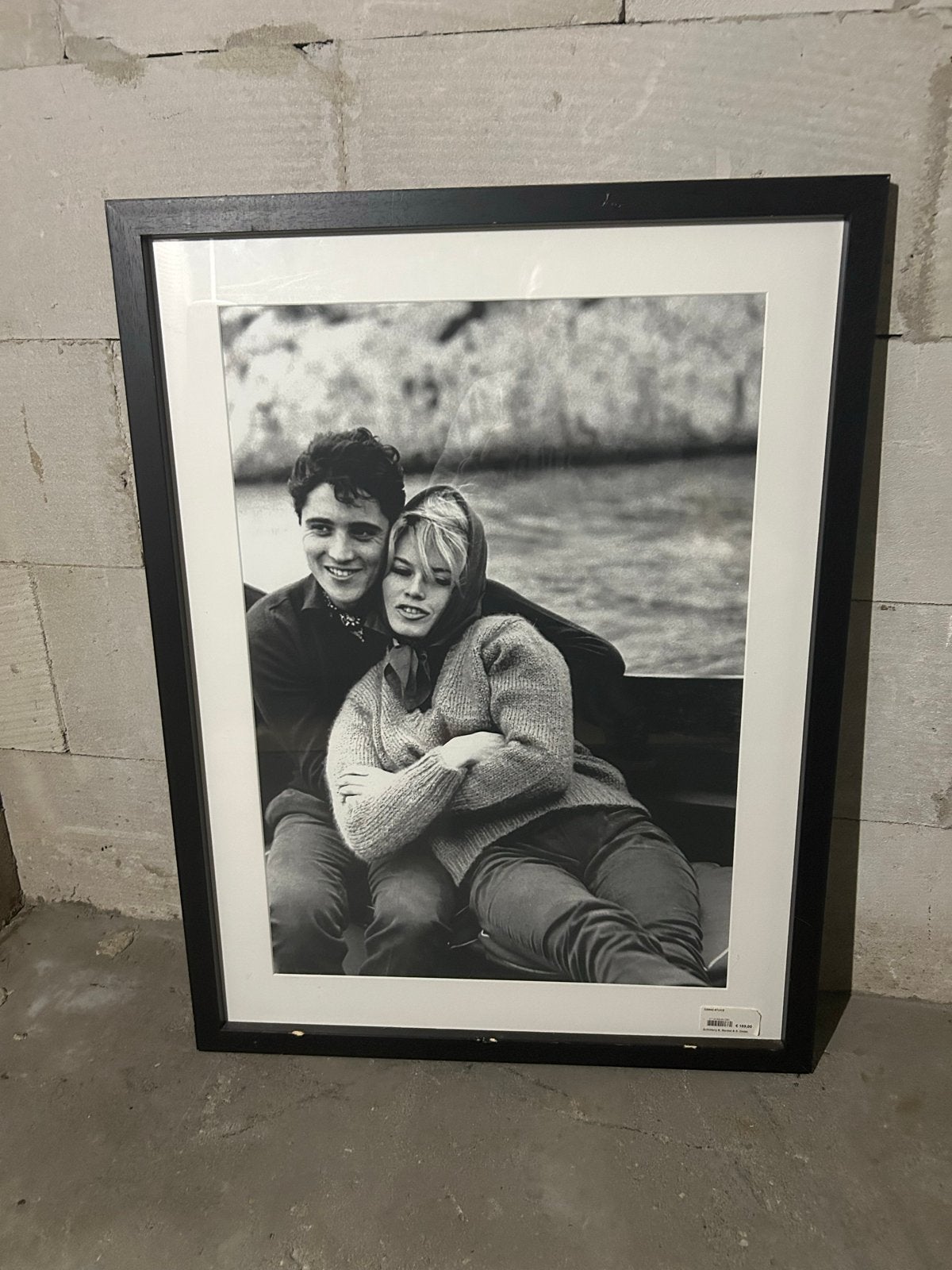 Ingelijste Print: Brigitte Bardot & Sacha Distel Zwart-Wit, Ophalen, Print, Fotografie, Ingelijst