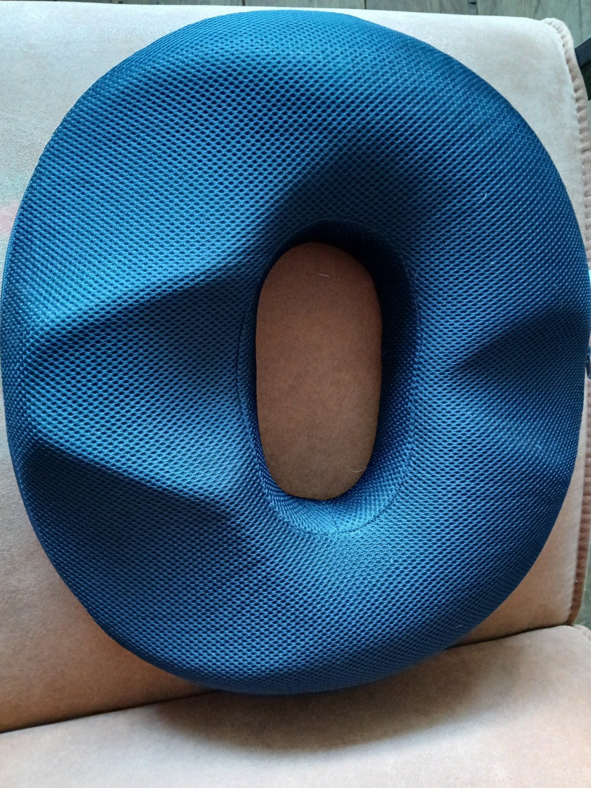 Ergonomisch zitkussen, blauw, zo goed als nieuw, Afneembare hoes, Blauw, Rond, Ophalen of Verzenden