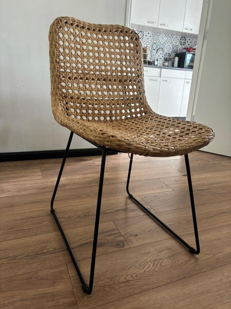 Rieten eetkamerstoel te koop, Ophalen of Verzenden, Zo goed als nieuw, Bruin, Eén