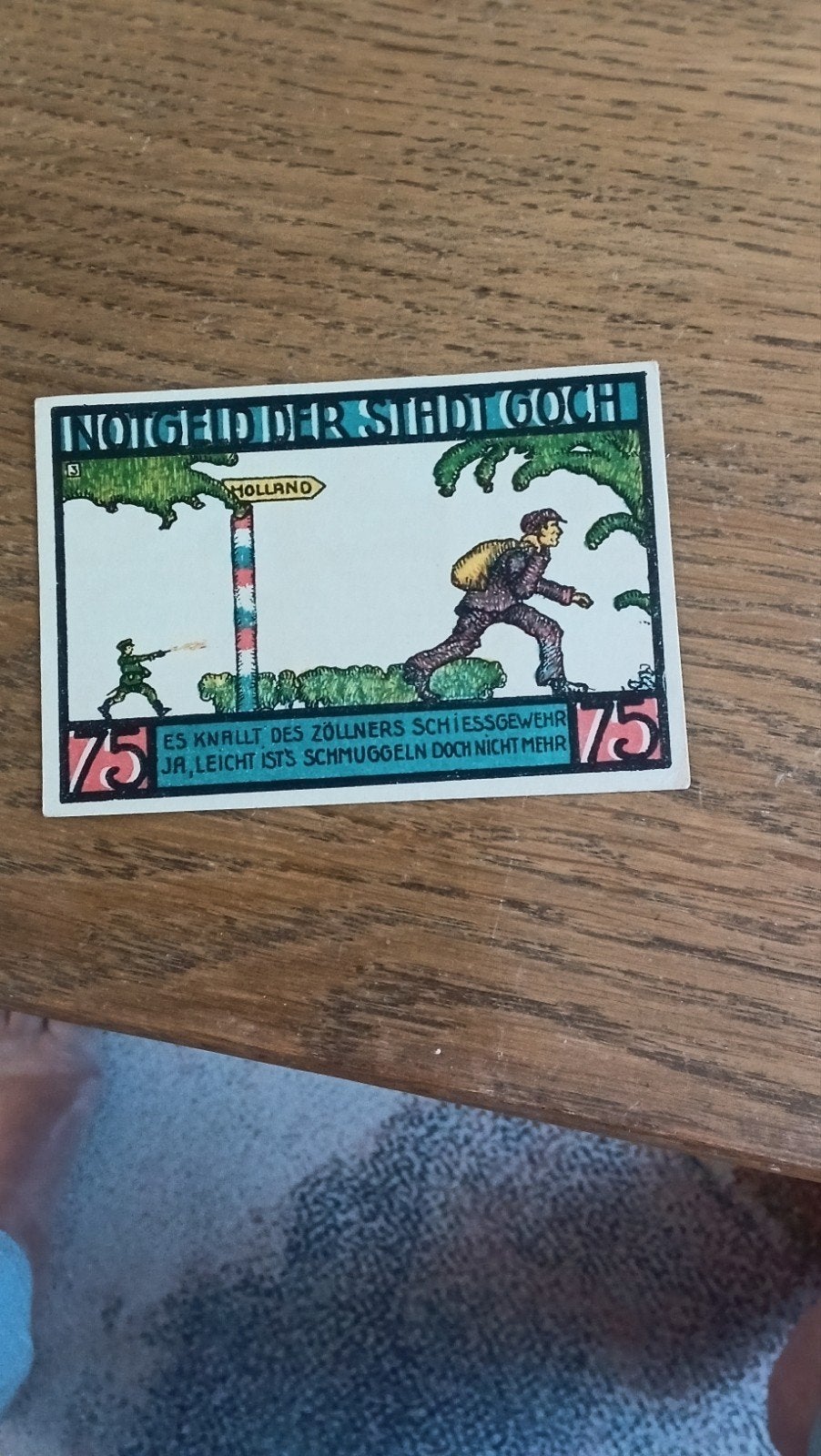 Duits noodgeld - 75 Pfennig Stadt Goch (voor- en achterka, Ophalen of Verzenden, Duitsland, Los biljet