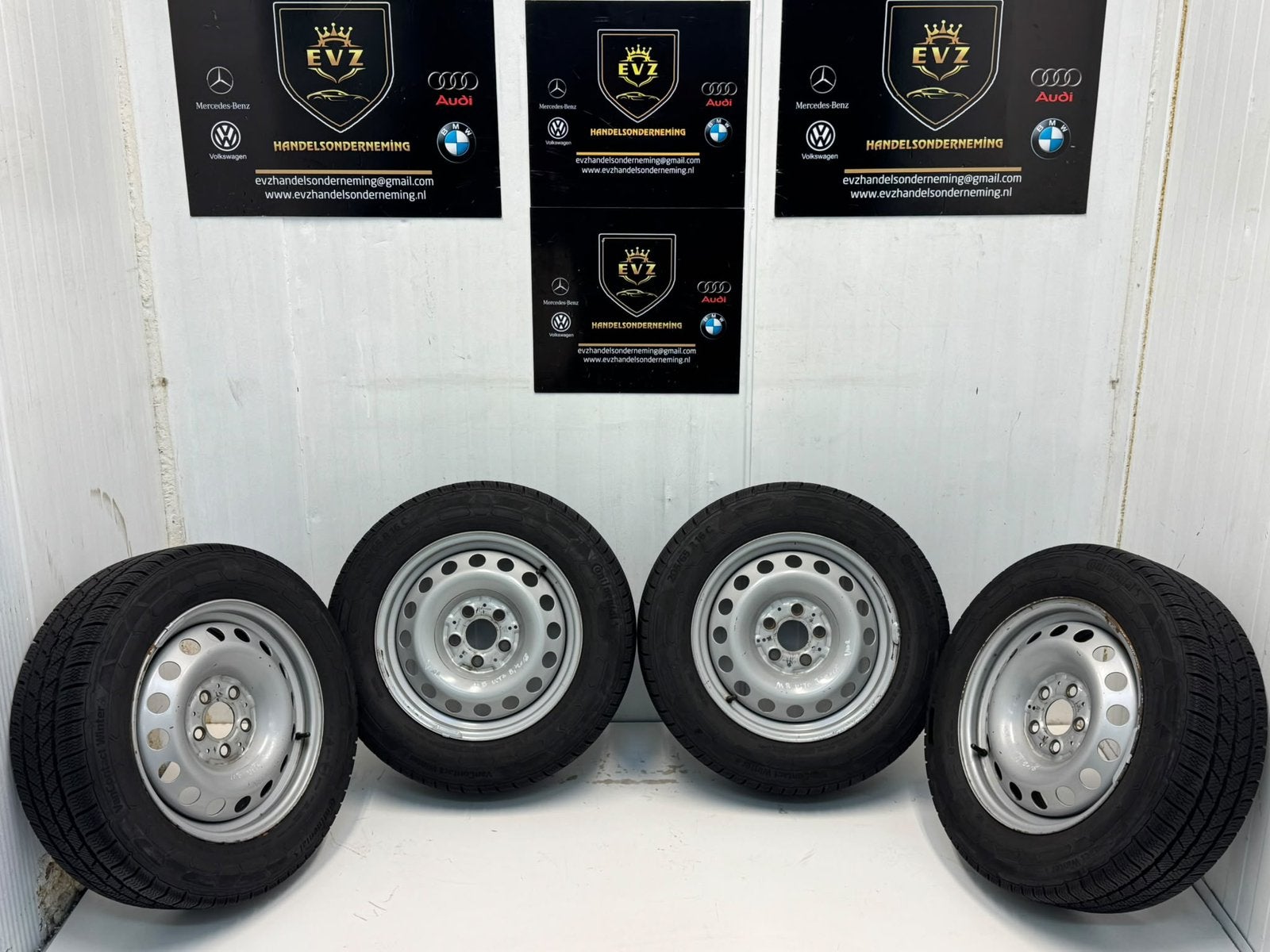 Org. stalen velgen+winterbanden Mercedes Vito A4474010101, Auto-onderdelen, 16 inch, Banden en Velgen, EVZ Handelsonderneming