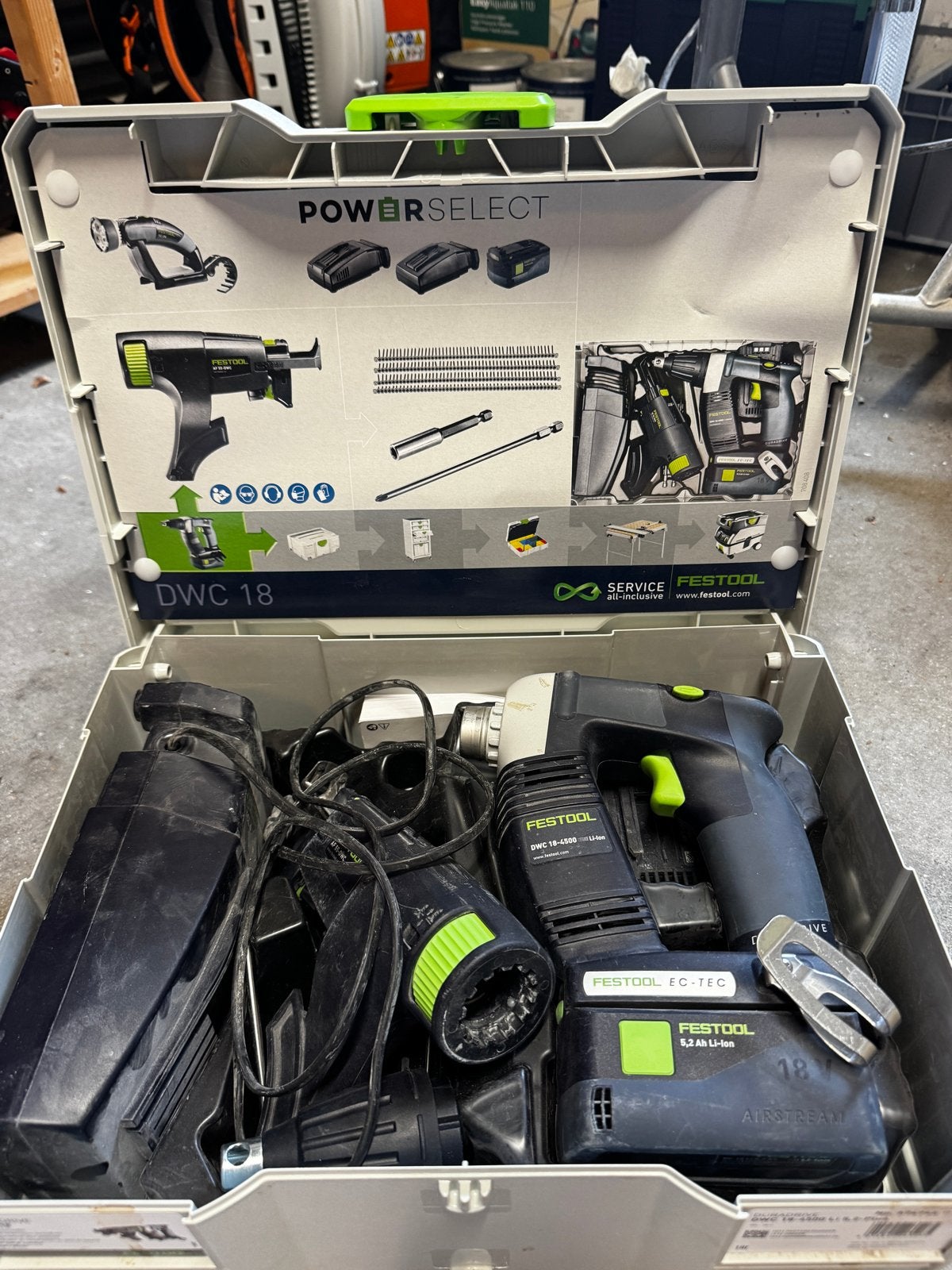 Festool DWC 18-4500 Li 5,2-Plus bandschroefmachine set, Variabele snelheid, Ophalen of Verzenden, Boor- en Schroefmachine, Gebruikt
