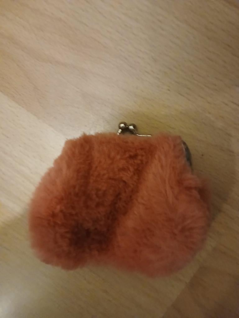Zachte oud rose fluffy knip portemonnee., Ophalen, Zo goed als nieuw, Roze, Met knipsluiting